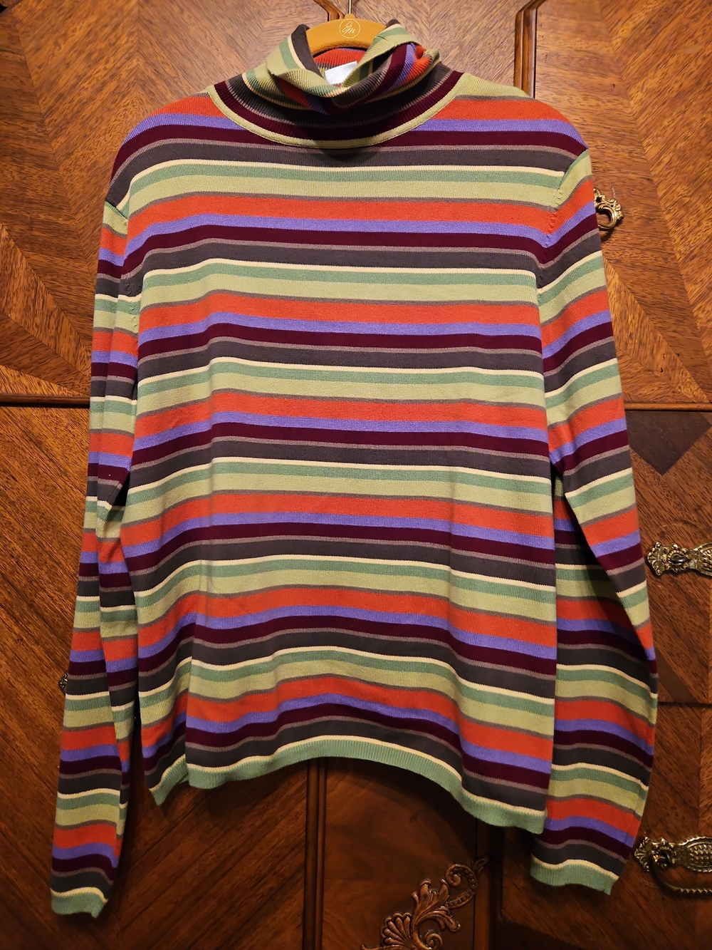 Talbots XL Multicolored Striped Long Sleeve Turtleneck Shirt